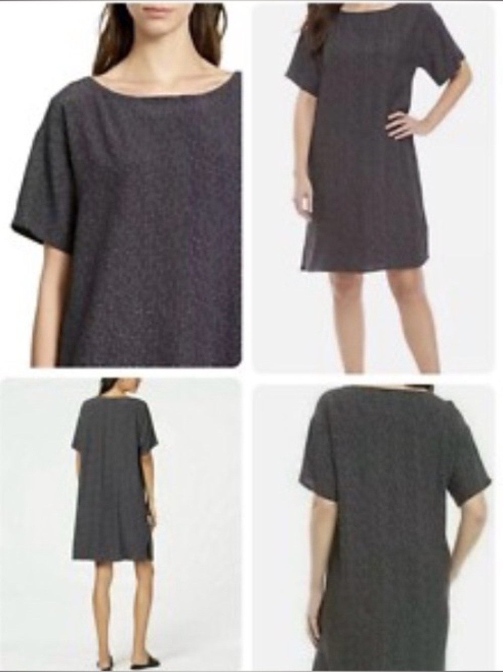 Eileen Fisher Charcoal Shift Tunic in Dark Gray